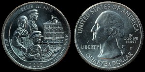 USA, 25 Cents 2017 P Ellis Island - New Jersey, KM 656, stan I
