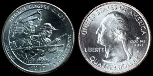 USA, 25 Cents 2017 D George Rogers Clarke - Indiana, KM 657, stan I