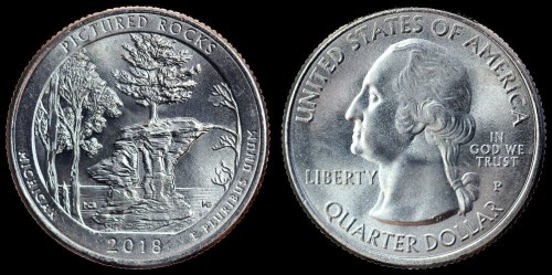 USA 25 cents 2018P pictured rocks- michigan.jpeg