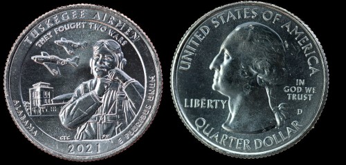 USA 25 cents 2021D Tuskegee Airmen - Alabama stan I.jpeg