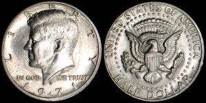 USA, 1/2 Dolara 1971D, J.F. Kennedy, KM 202b, Stan I