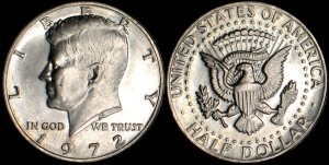 USA, 1/2 Dolara 1972, J.F. Kennedy, KM 202b, Stan I