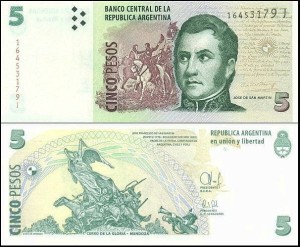 ARGENTYNA, 5 PESOS (2003), Seria J, Pick 353d