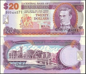 BARBADOS, 20 DOLLARS (1999), Pick 57