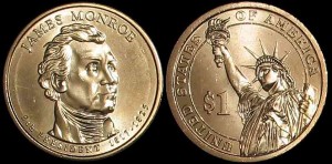 USA, 1 Dollar 2008 P, KM 426, James Monroe, stan I
