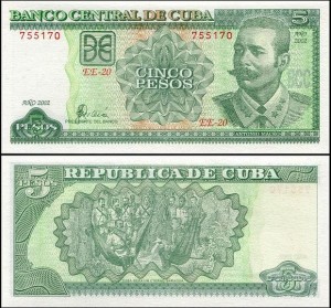 KUBA, 5 PESOS 2002 Pick 116e