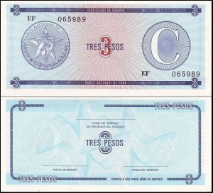 KUBA, 3 PESOS	br. Seria C Pick Fx20