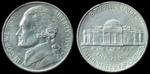 USA, 5 Cents 1999P, KM A192, stan I-