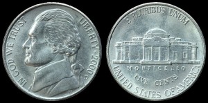  USA, 5 Cents 2000D, KM A192, Stan I-