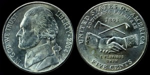  USA, 5 Cents 2004D Peace - Louisiana 1803, KM 360, stan I