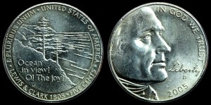  USA, 5 Cents 2005D Widok z oceanu, KM 369, stan I