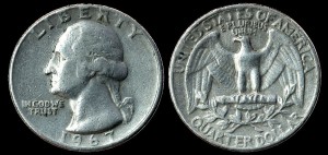  USA, 25 cents 1967, KM 164a, stan III