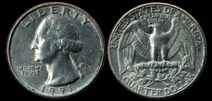  USA, 25 cents 1991D, KM A164a, stan I-