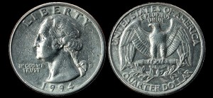  USA, 25 cents 1994D, KM A164a, stan I-