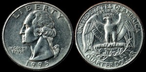  USA, 25 cents 1995D, KM A164a, stan I-