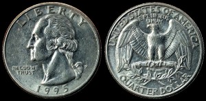  USA, 25 cents 1995P, KM A164a, stan I-
