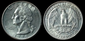  USA, 25 cents 1996P, KM A164a, stan I-