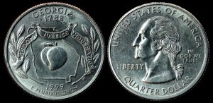  USA, 25 cents 1999 D Georgia, KM 296, stan I