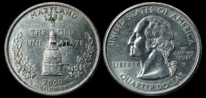  USA, 25 cents 2000D Maryland, KM 306, stan I