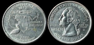  USA, 25 cents 2002 P Louisiana, KM 333, stan I
