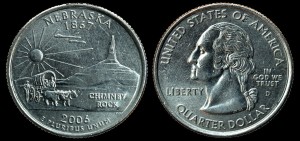  USA, 25 cents 2006D Nebraska, KM 383, stan I