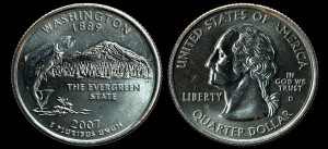  USA, 25 cents 2007D Washington, KM 397, stan I