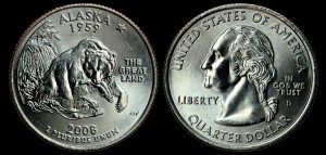  USA, 25 cents 2008D Alaska, KM 424, stan I