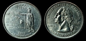 USA, 25 cents 2008P Hawaii, KM 425, stan I