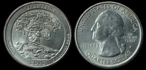USA, 25 Cents 2013 P, KM 544 Great Basin - Nevada, stan I