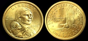 USA, 1 Dollar 2000 D Sacagawea, KM 310, stan I