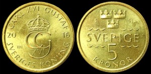 Szwecja, 5 Kronor 2016, KM 930, stan I