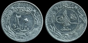 Turcja, 20 Para 1909-1918, KM 761, stan II