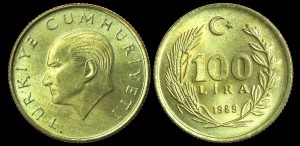 Turcja, 100 Lira różne roczniki, KM 988, Stan I