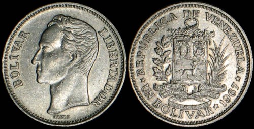 Wenezuela, 1 Bolivar różne roczniki, KM 42, Stan II.jpg
