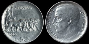 Włochy, 50 Centesimi, KM 61.2, Stan III