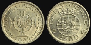 Wyspy Zielonego Przylądka, 2 1/2 Escudo 1967, KM 9, stan I