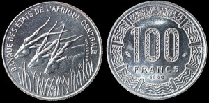 Afryka Centralna, 100 Francs 1996, KM 13, stan I