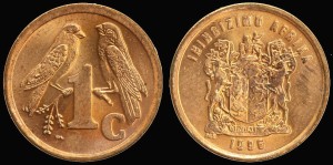 Afryka Południowa-RPA, 1 Cent 1996, KM 158, stan I