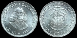 Afryka Południowa-RPA, 20 Cents 1964, KM 61, st I
