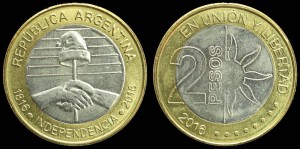 Argentyna, 2 Pesos, KM 165, Rewolucja Majowa, Stan I