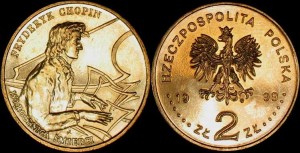 Polska, 2 Złote 1999, Fryderyk Chopin, stan I