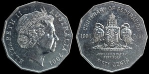 Australia, 50 cents 2001, 100 lat federacji - Capital Terytory, KM 553, stan I 