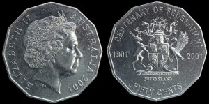 Australia, 50 cents 2001, 100 lat federacji - Queensland KM 555, st I