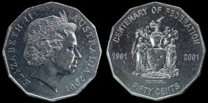 Australia, 50 cents 2001, 100 lat federacji - Victoria, KM 557,  st. I