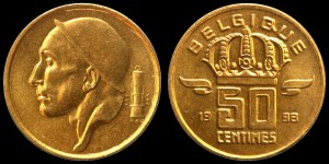 Belgia, 50 Centimes różne roczniki, KM 148.1, stan I