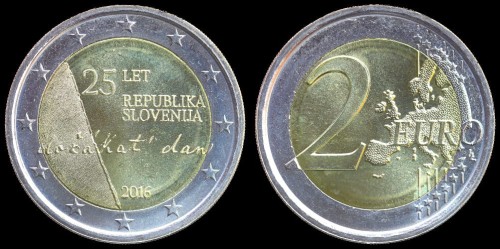 euro słowenia 2 euro 2016 25 lat niepodległości republiki słowenii.jpeg