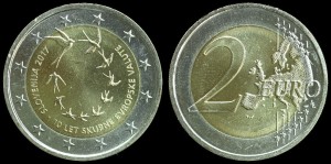 Euro-Słowenia, 2 Euro Bimetal 2017, 10 rocznica wprowadzenia euro w Słowenii , Stan 1  