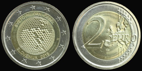 euro słowenia 2 euro 2018 światowy dzień pszczół.jpeg