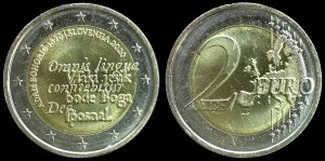 Euro-Słowenia, 2 Euro Bimetal 2020 500 urodziny A. Bohorica, stan 1