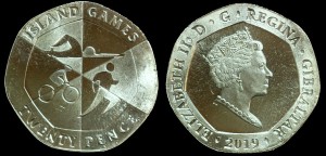 Gibraltar, 20 Pence 2019 AG Island Games, stan I